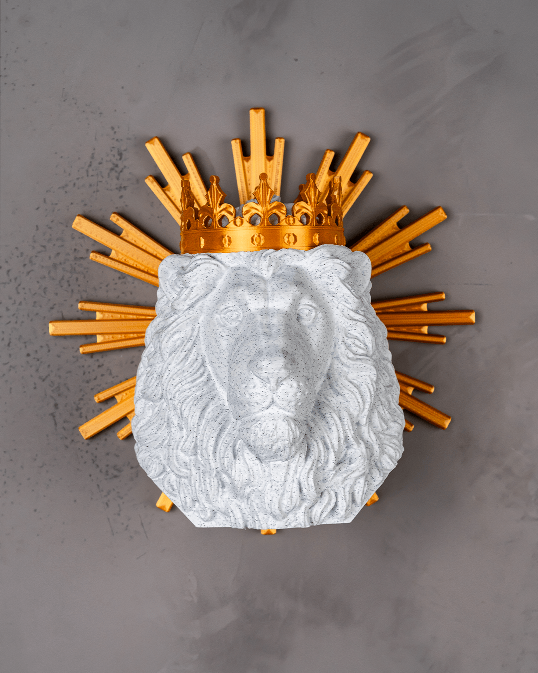 Escultura Leão de Judá com Coroa e Resplendor