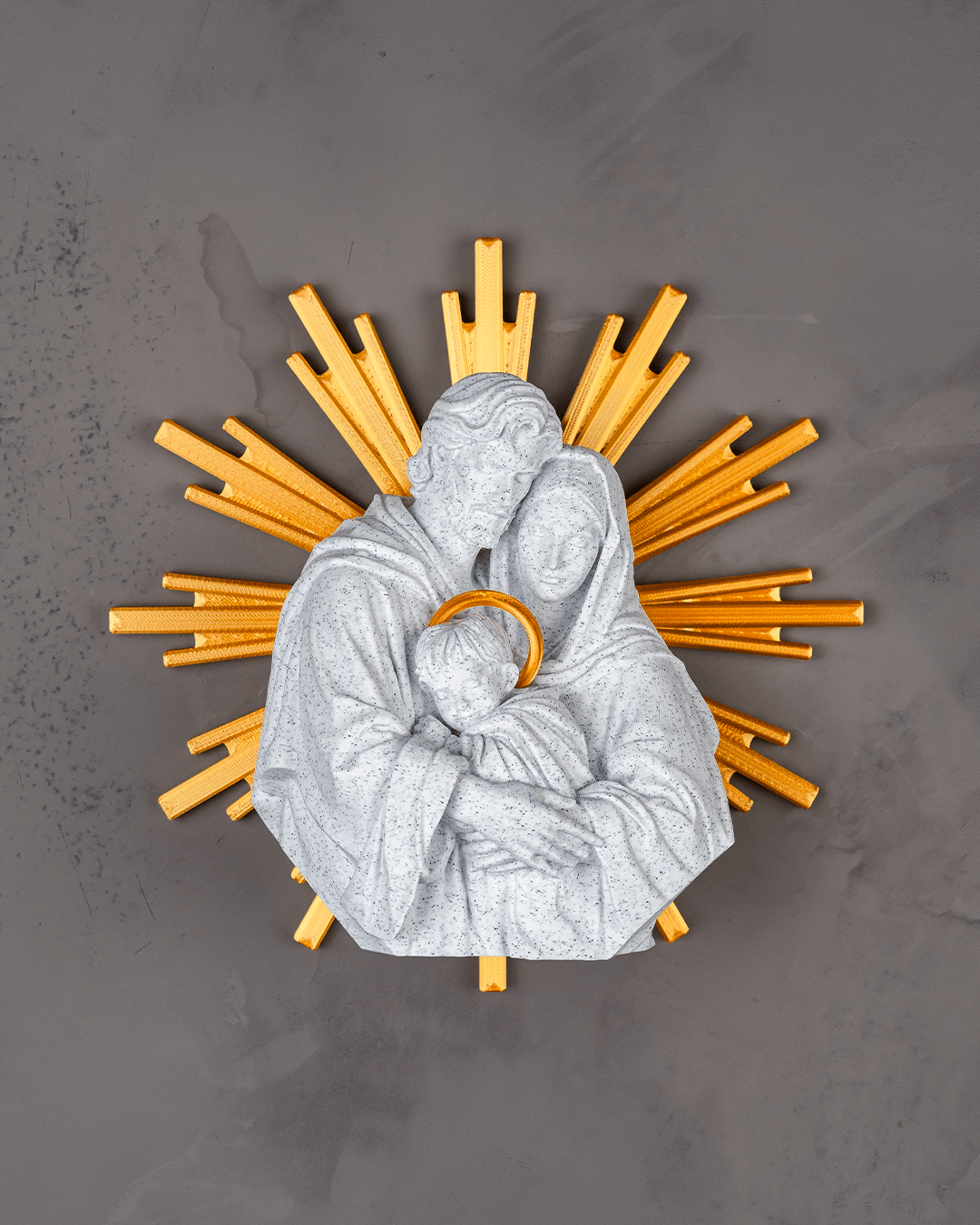 Escultura Sagrada Família com Resplendor